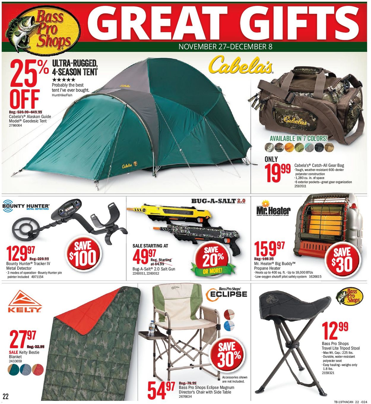 Bass Pro - Black Friday Flyer 2019 Flyer - 11/27-12/01/2019 (Page 22)
