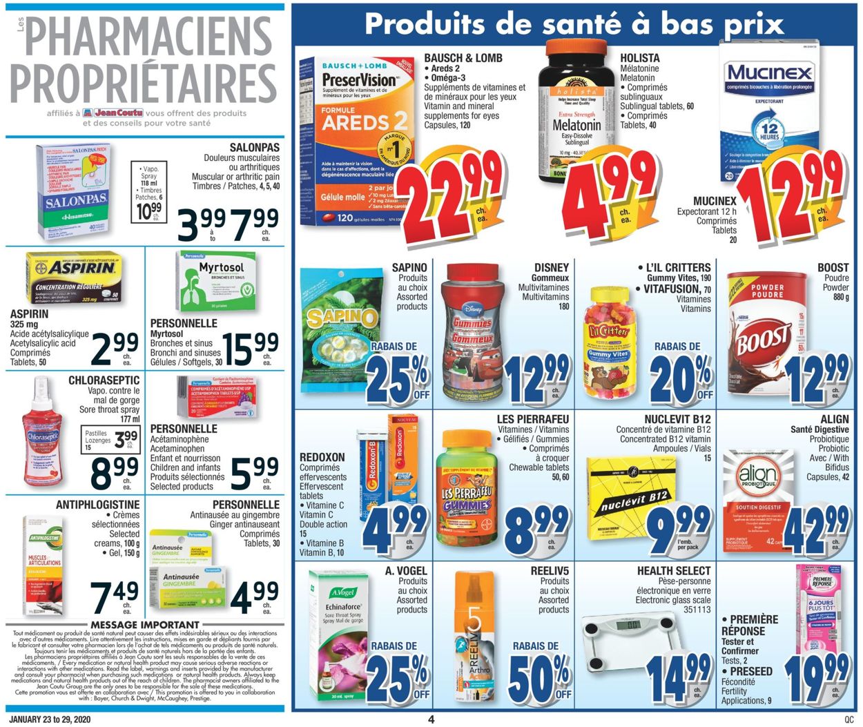 Jean Coutu Flyer - 01/23-01/29/2020 (Page 4)