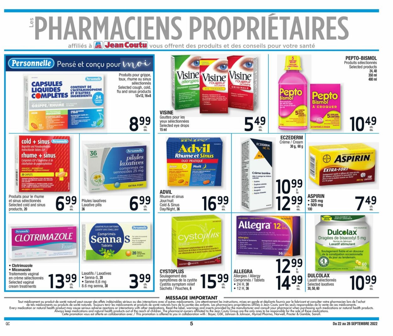 Jean Coutu Flyer - 09/22-09/28/2022 (Page 5)
