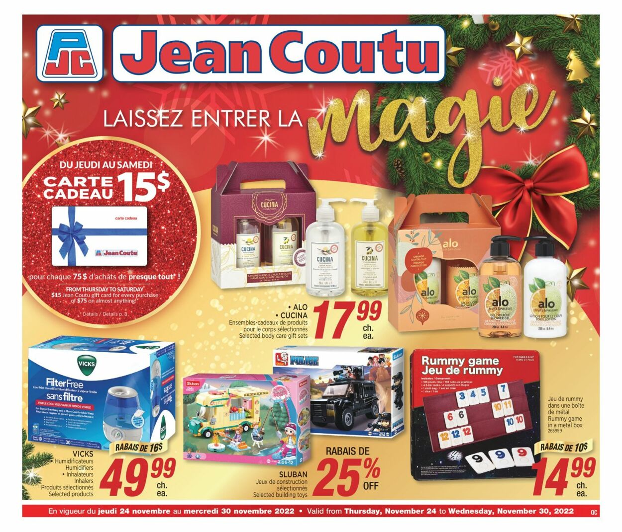 Jean Coutu Flyer - 11/24-11/30/2022