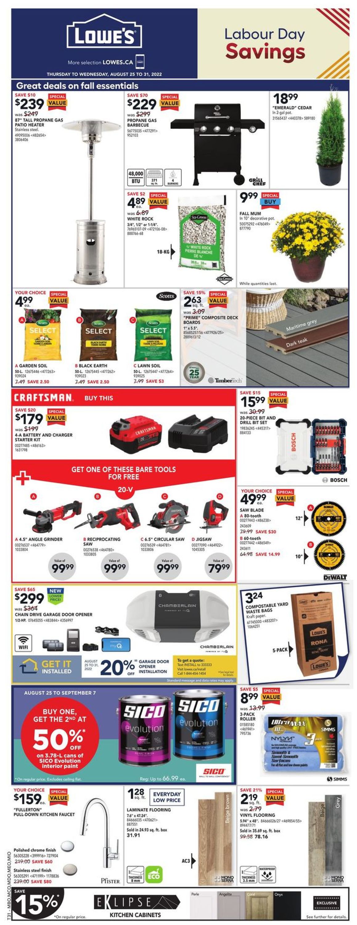 Lowes Flyer - 08/25-08/31/2022