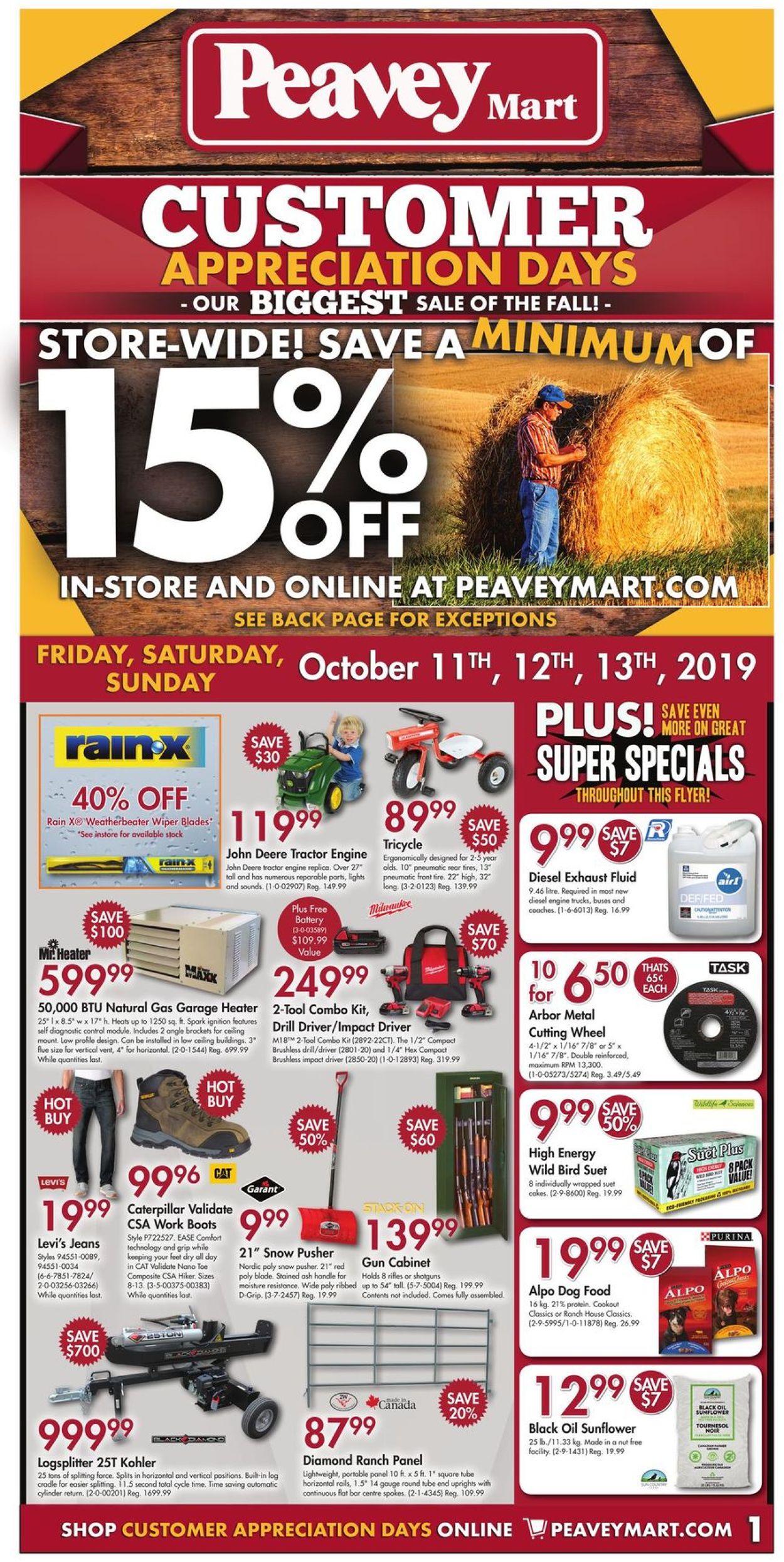 Peavey Mart Flyer - 10/11-10/13/2019