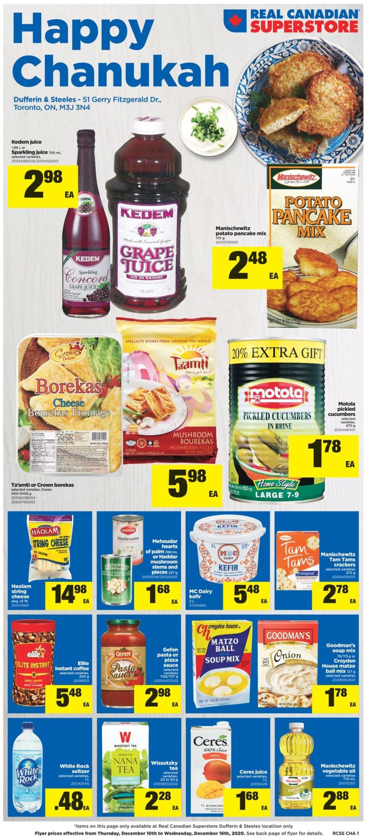 Real Canadian Superstore - Chanukah 2020 Flyer - 12/10-12/16/2020