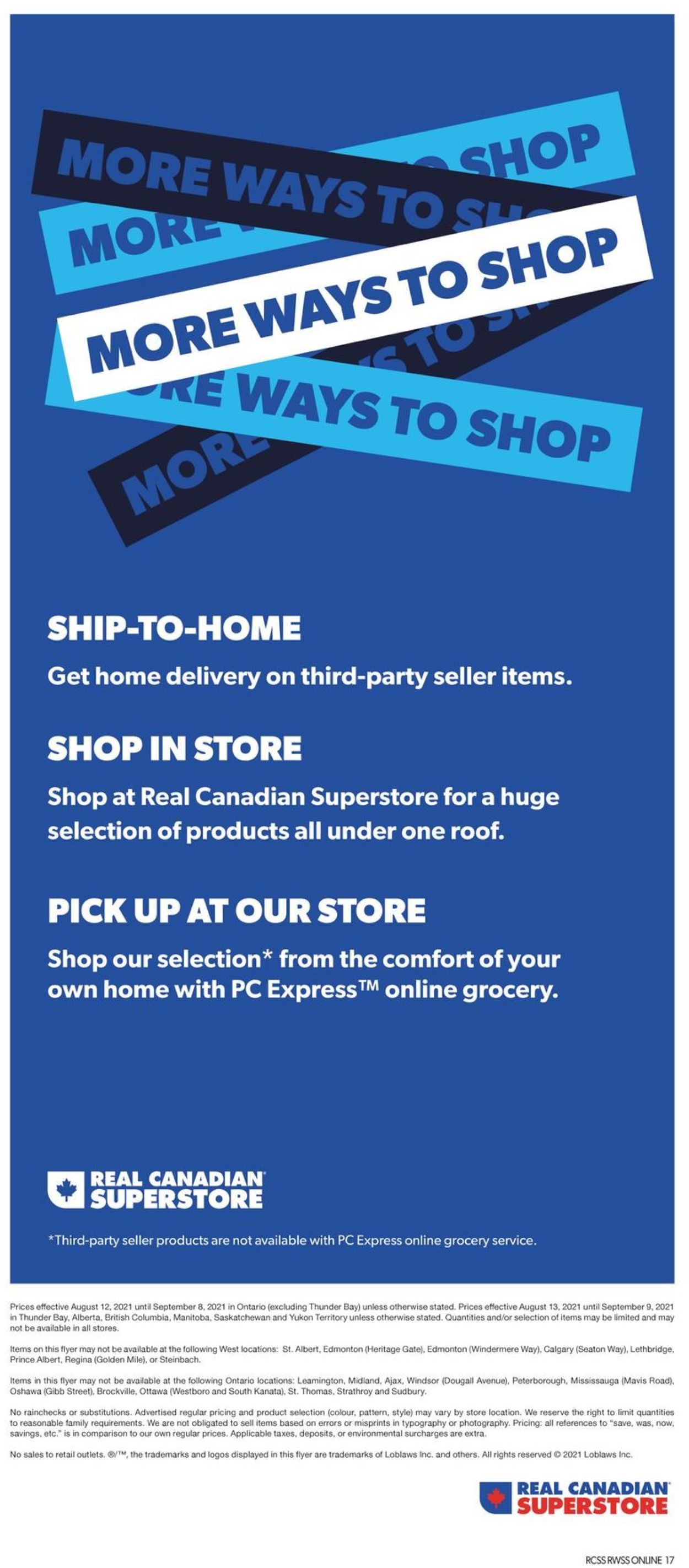 Real Canadian Superstore Flyer - 08/12-09/08/2021 (Page 17)