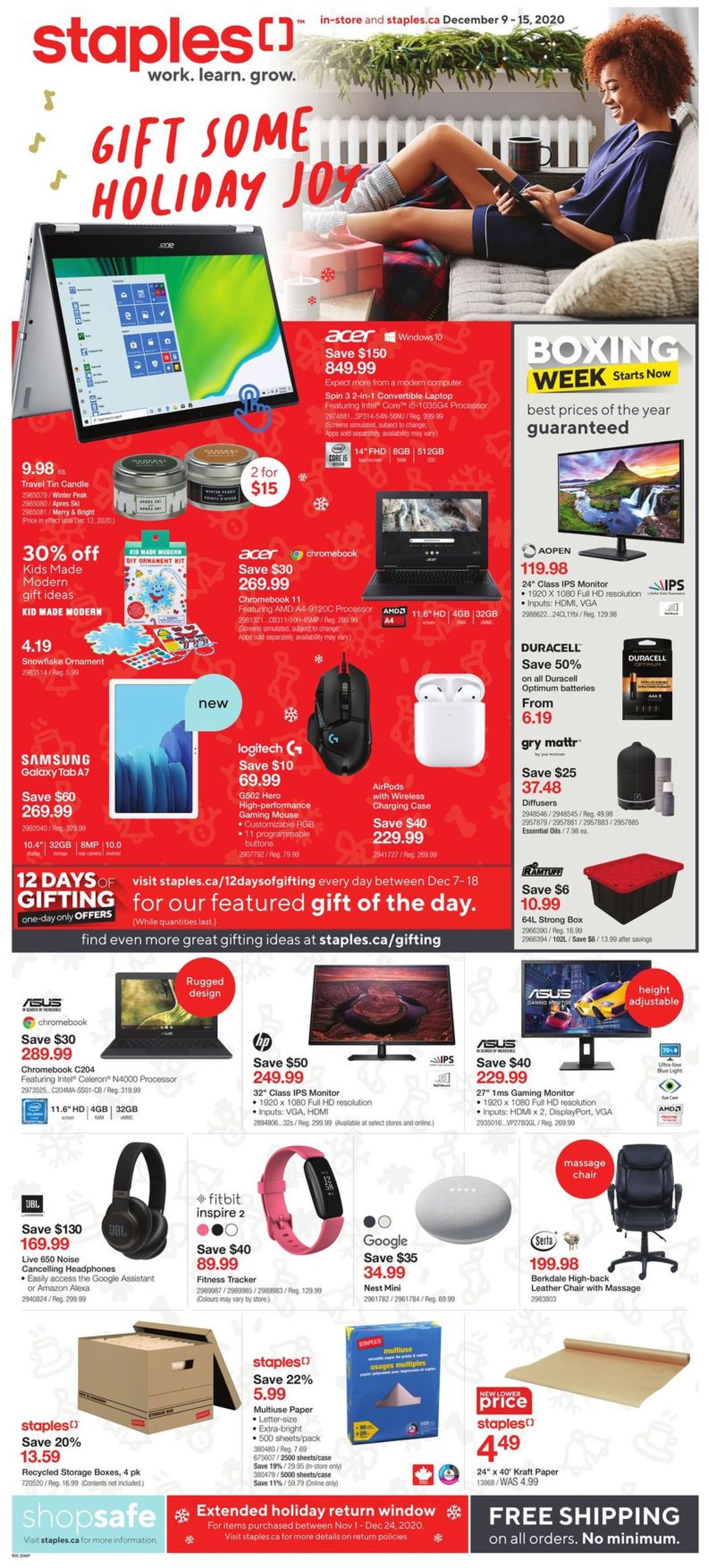 Staples - Holiday 2020 Flyer - 12/09-12/15/2020