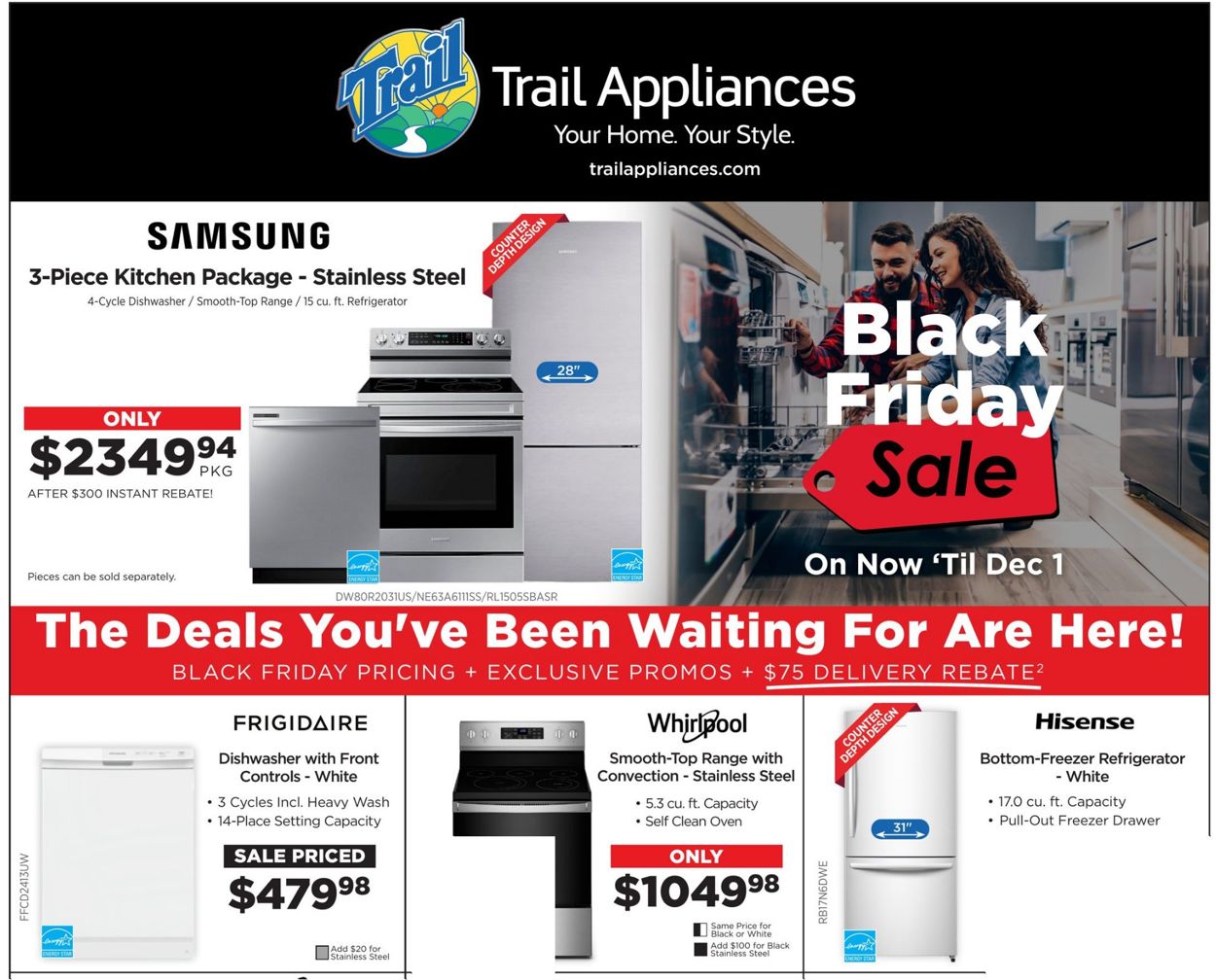 Trail Appliances BLACK FRIDAY 2021 Flyer - 11/18-12/01/2021