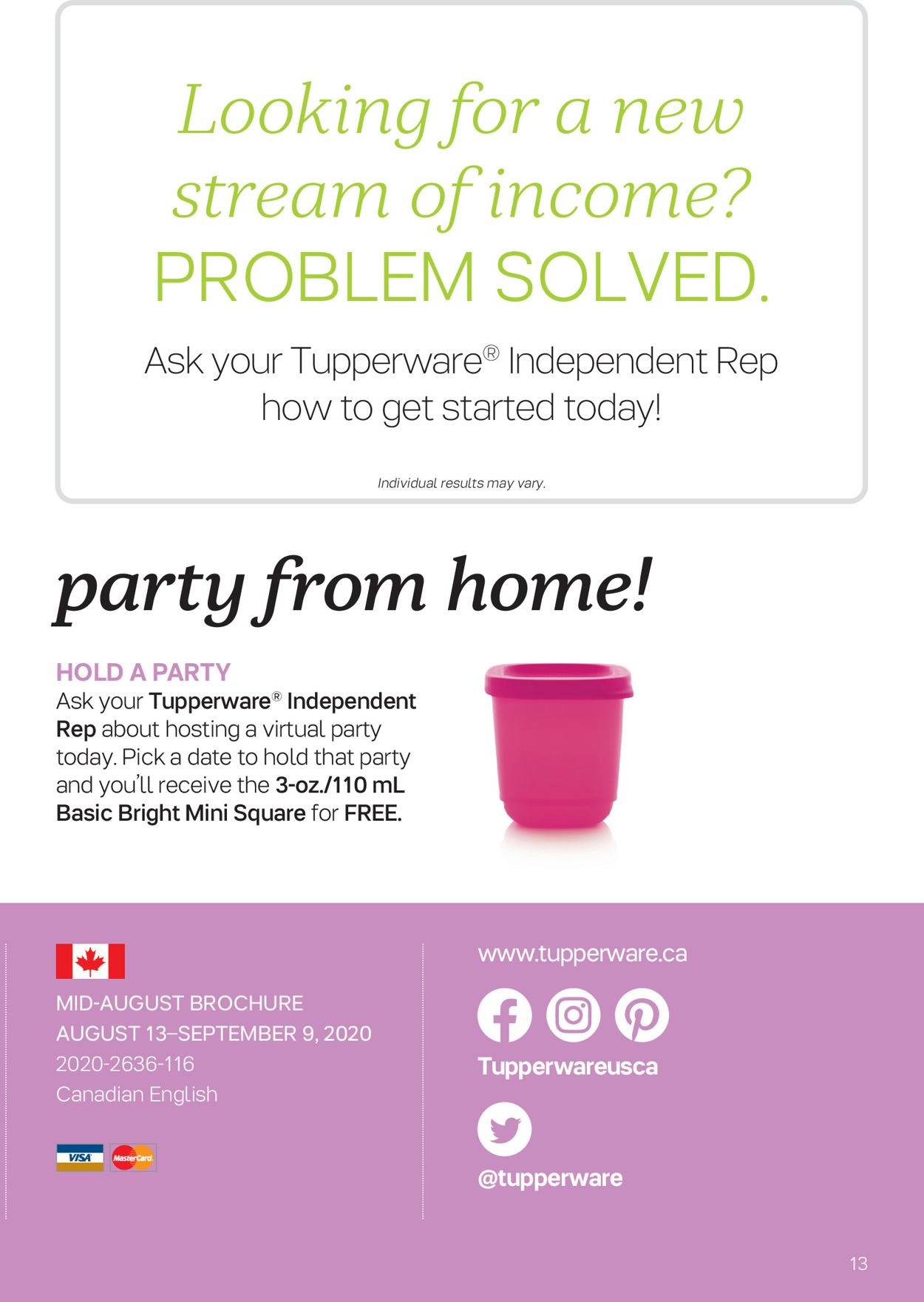 Tupperware Flyer - 08/13-09/09/2020 (Page 13)