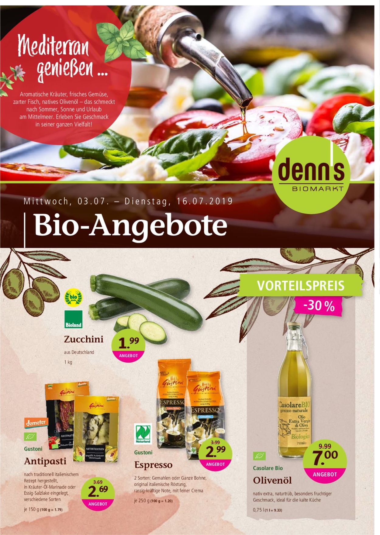 Denn's Biomarkt Prospekt - Aktuell vom 03.07-16.07.2019