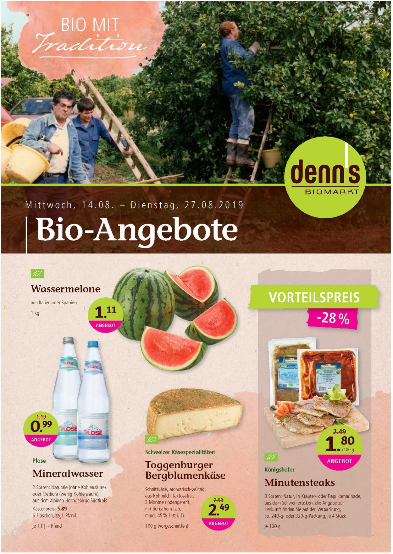 Denn's Biomarkt Prospekt - Aktuell vom 14.08-27.08.2019