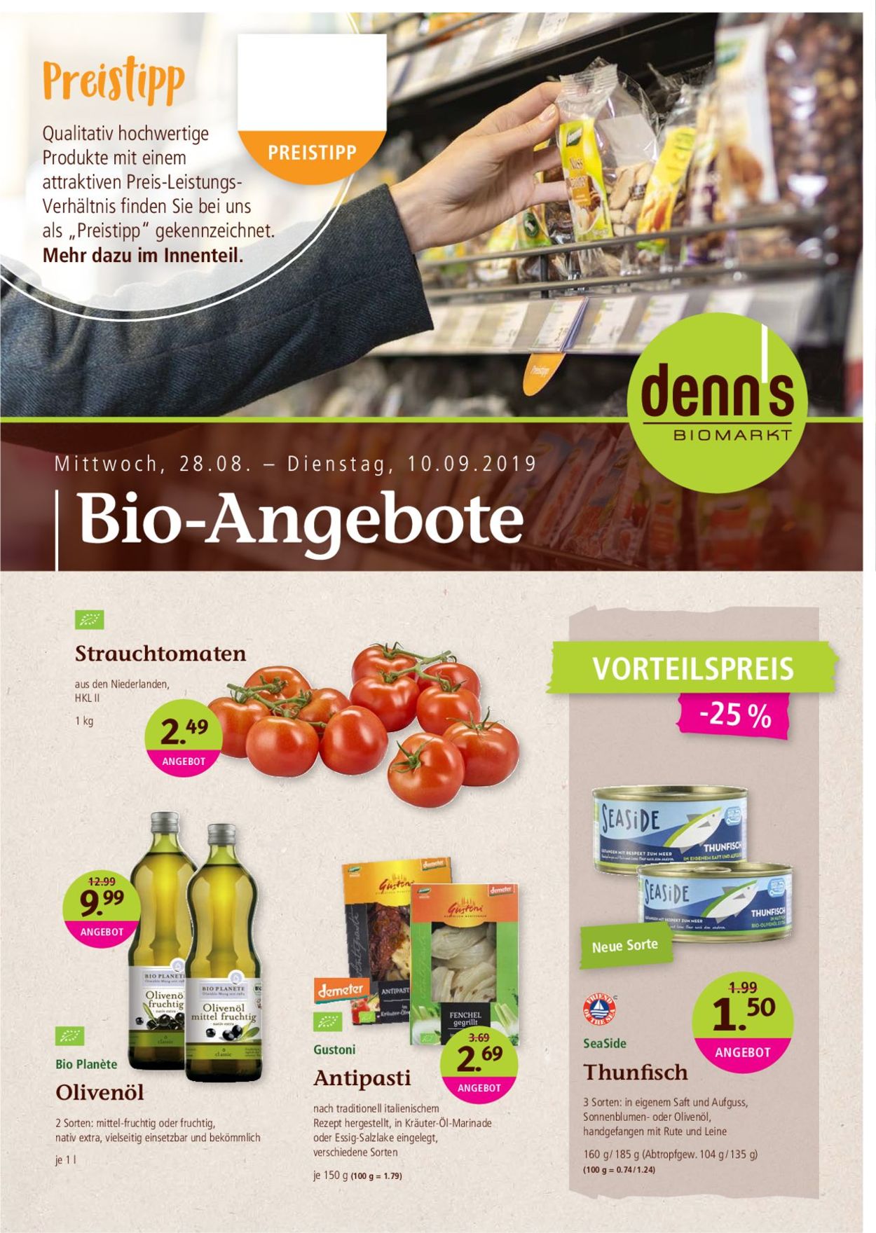 Denn's Biomarkt Prospekt - Aktuell vom 28.08-10.09.2019