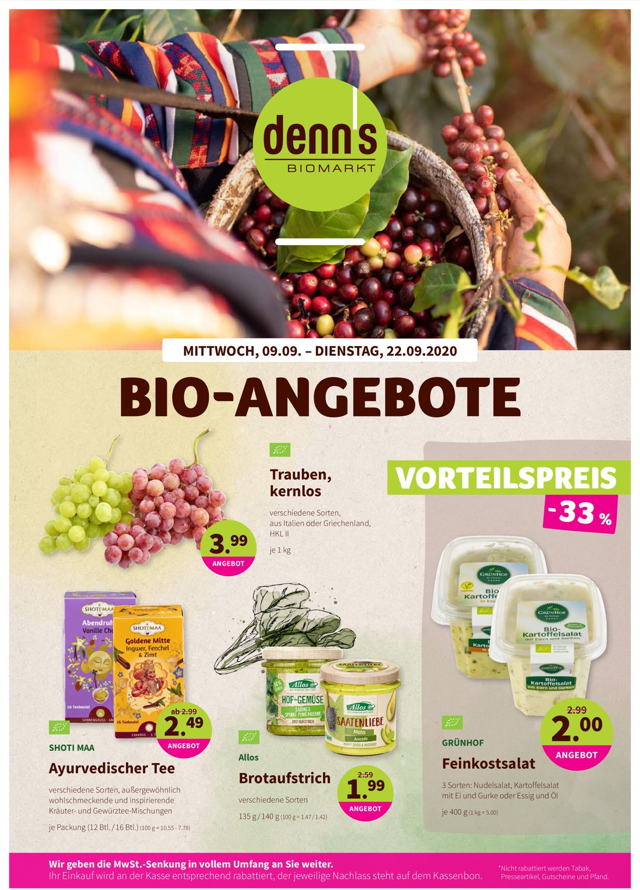 Denn's Biomarkt Prospekt - Aktuell vom 09.09-22.09.2020