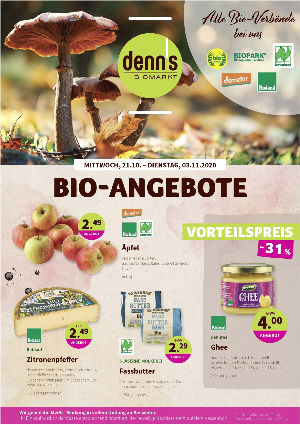 Denn's Biomarkt Prospekt - Aktuell vom 21.10-03.11.2020