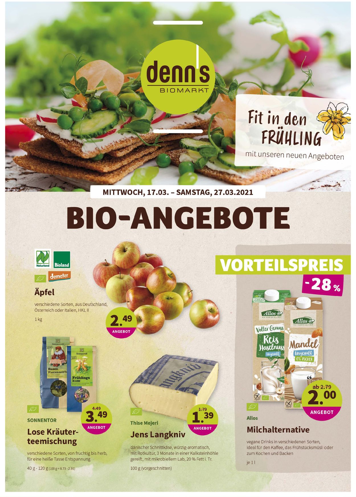 Denn's Biomarkt Prospekt - Aktuell vom 17.03-27.03.2021