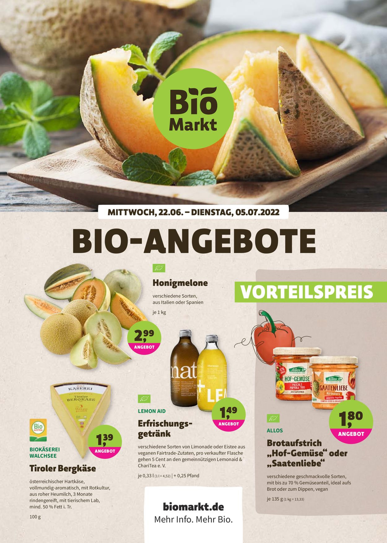 Denn's Biomarkt Prospekt - Aktuell vom 22.06-05.07.2022