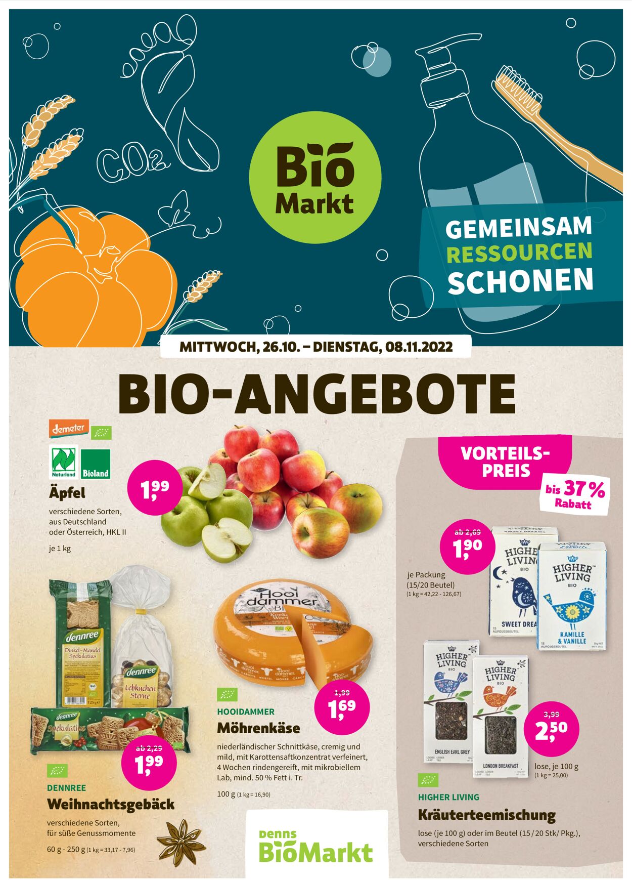 Denn's Biomarkt Prospekt - Aktuell vom 26.10-08.11.2022