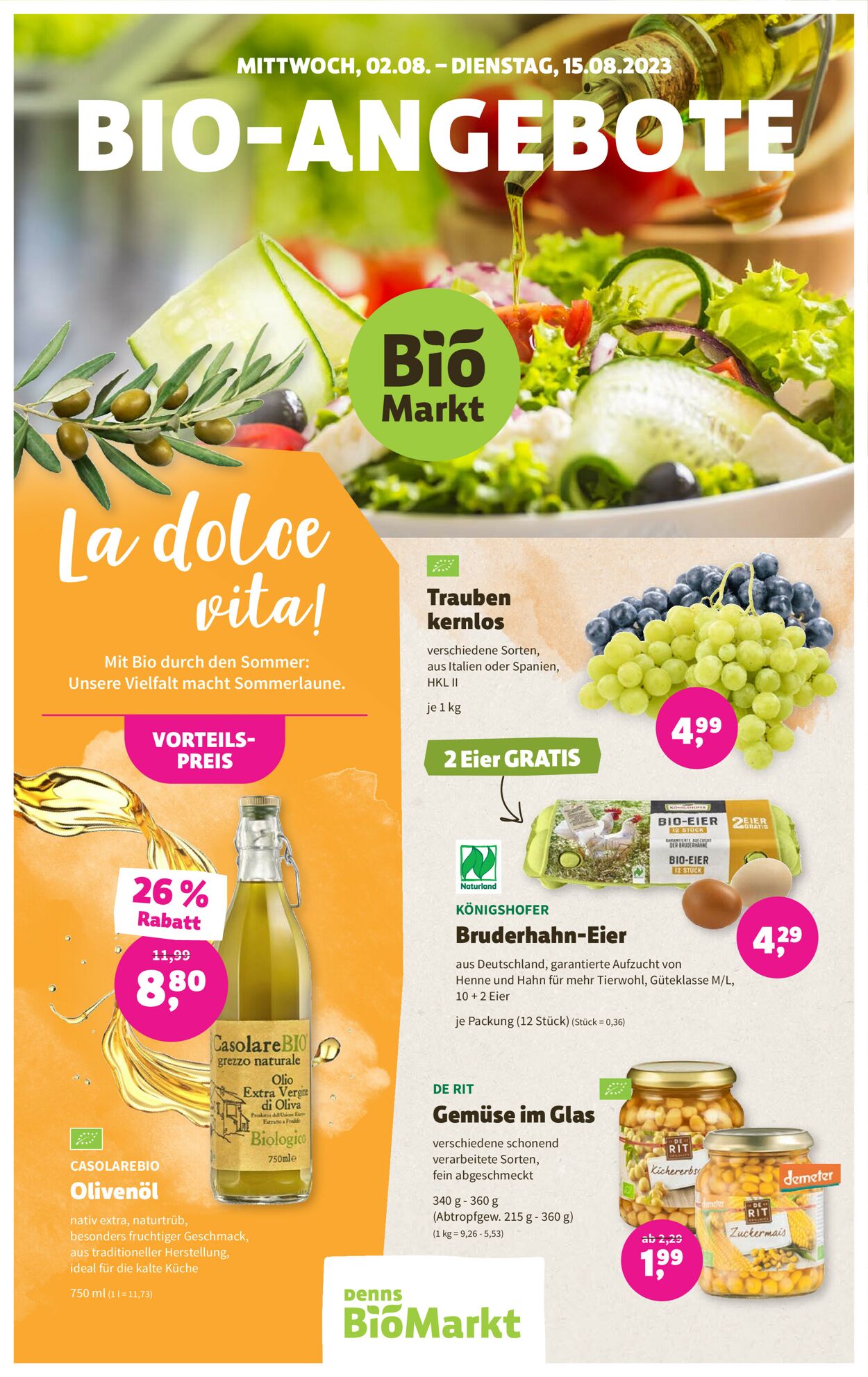 Denn's Biomarkt Prospekt - Aktuell vom 03.08-15.08.2023