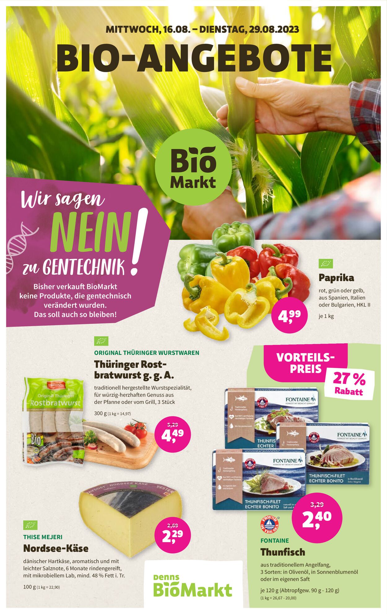 Denn's Biomarkt Prospekt - Aktuell vom 15.08-15.08.2023