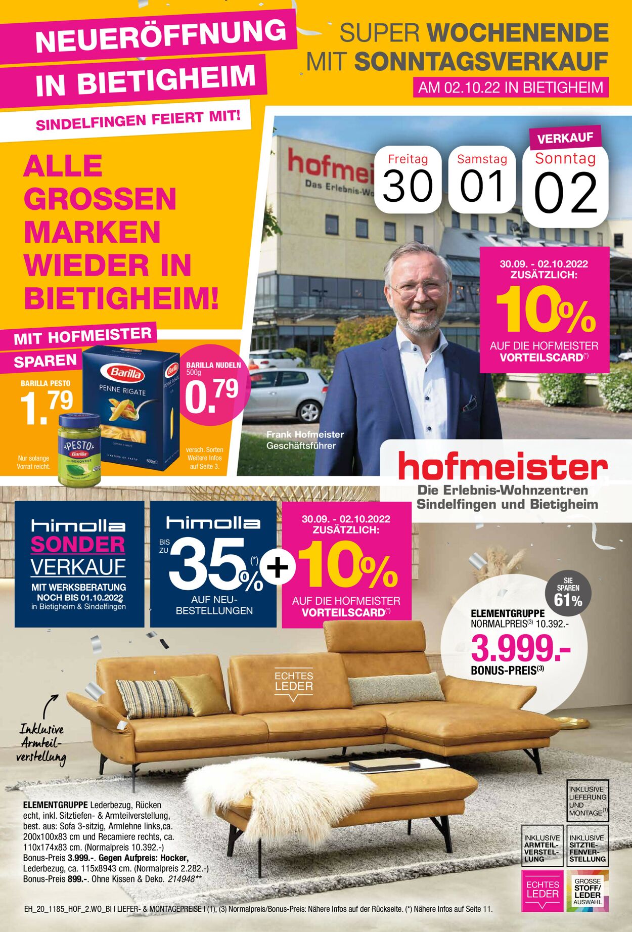 Hofmeister Prospekt - Aktuell vom 30.09-02.10.2022