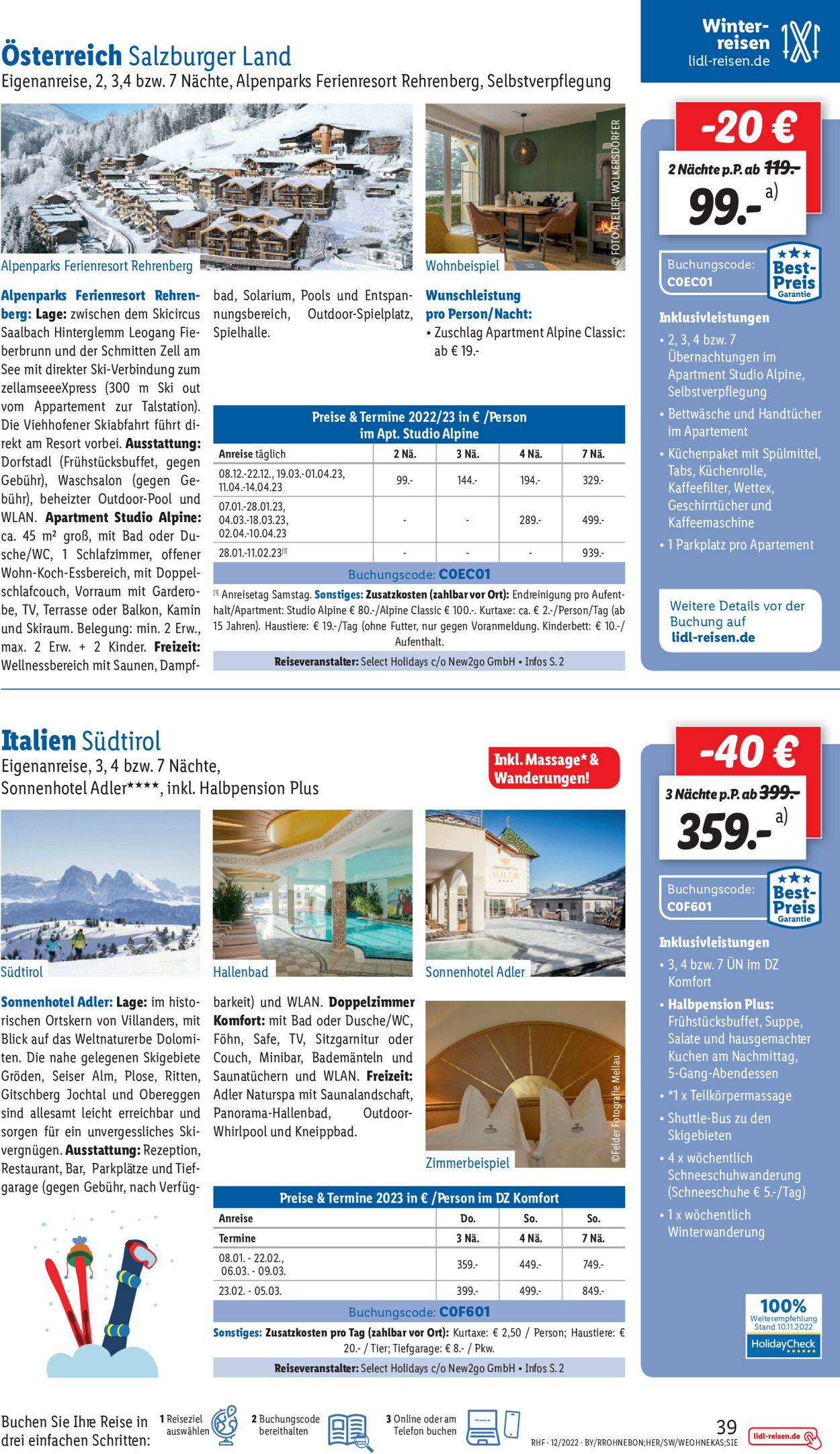 Lidl-Reisen Prospekt - Aktuell vom 30.11-31.12.2022 (Seite 39)