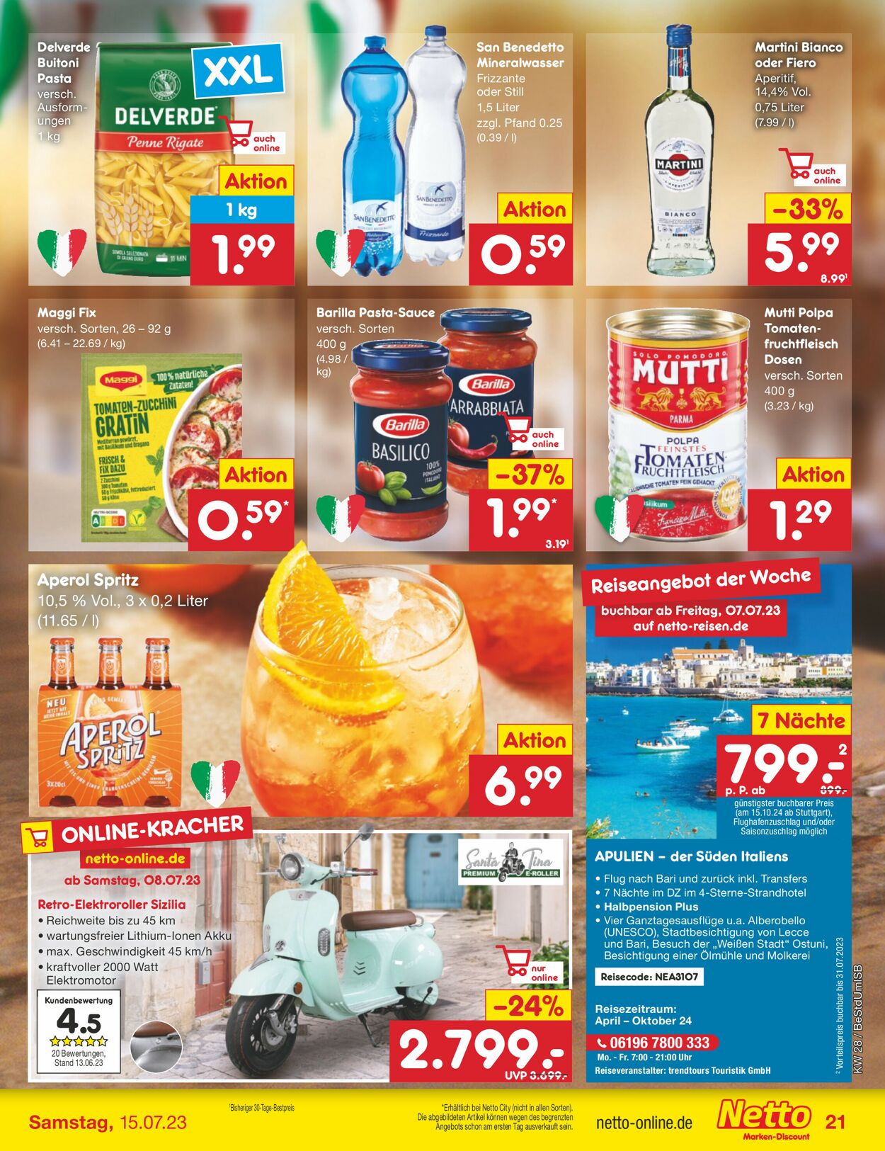 Netto Marken-Discount Prospekt - Aktuell vom 10.07-15.07.2023 (Seite 21)