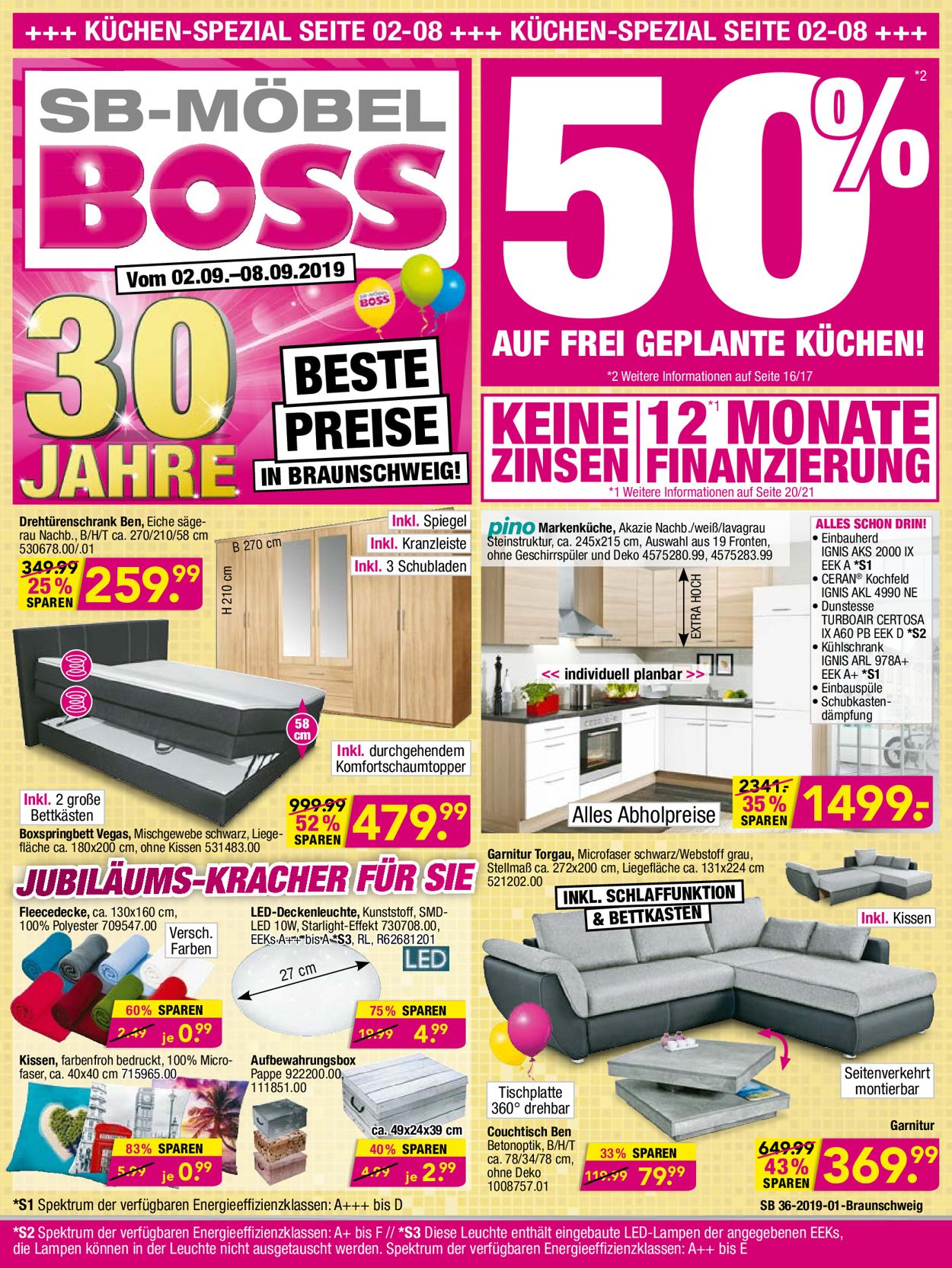 SB Möbel Boss Prospekt - Aktuell vom 02.09-08.09.2019