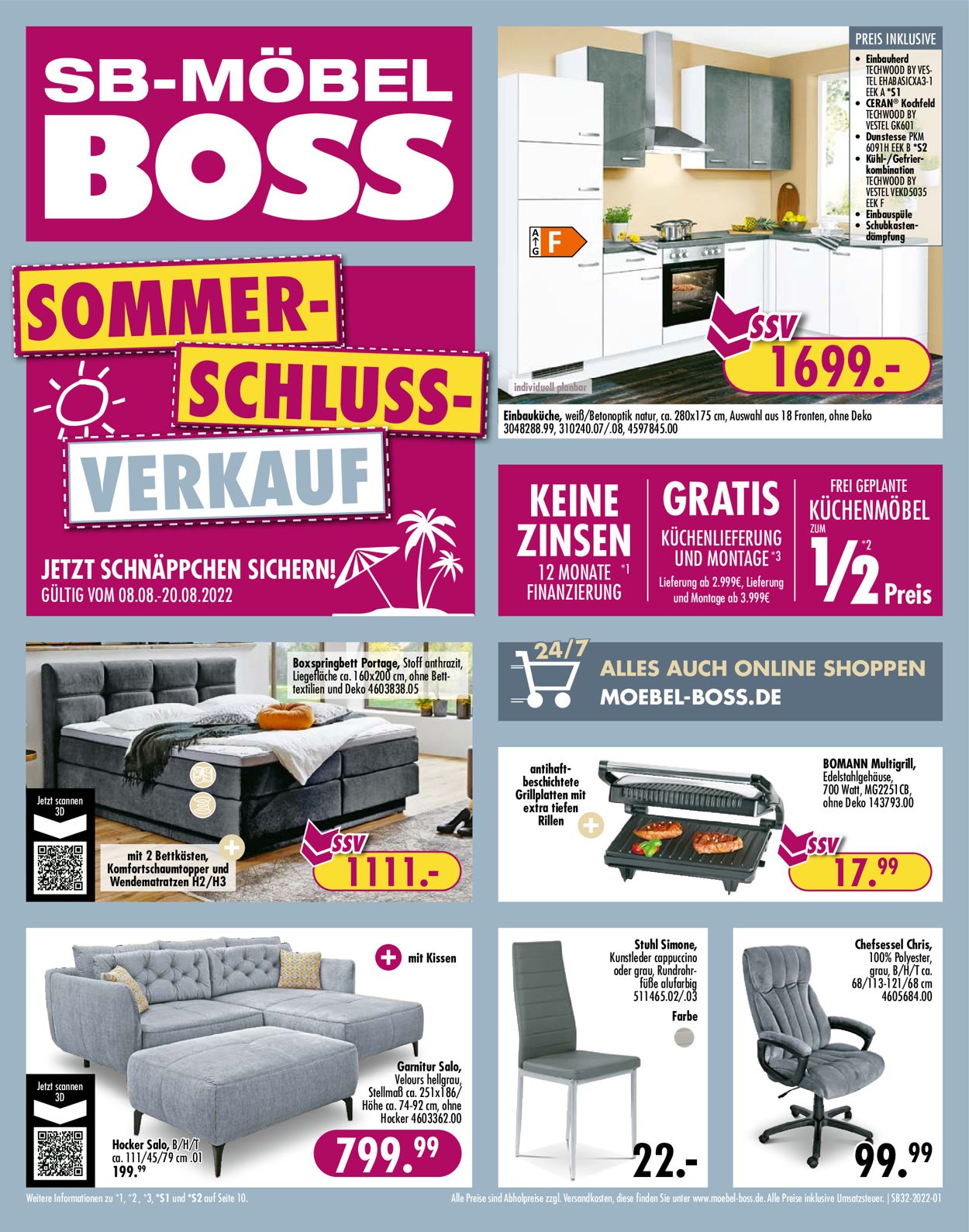 SB Möbel Boss Prospekt - Aktuell vom 08.08-20.08.2022