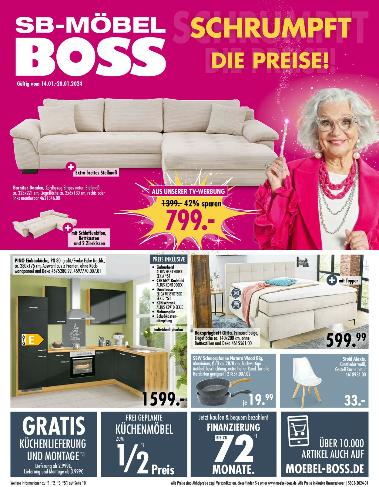 SB Möbel Boss Prospekt - Aktuell vom 12.01-19.01.2024