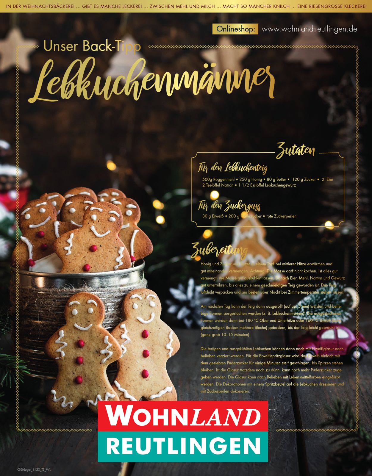 Wohnland Reutlingen - Weihnachtsprospekt 2020 Prospekt - Aktuell vom 05.11-16.11.2020