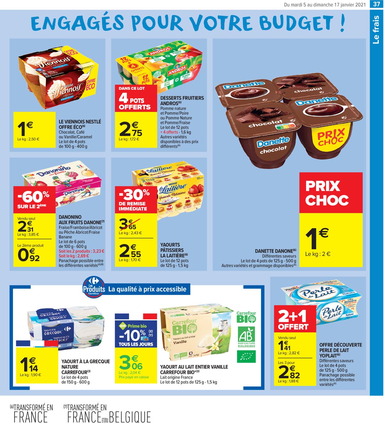 Carrefour Résolument engagés pour votre budget 2021 Catalogue - 05.01-17.01.2021 (Page 37)