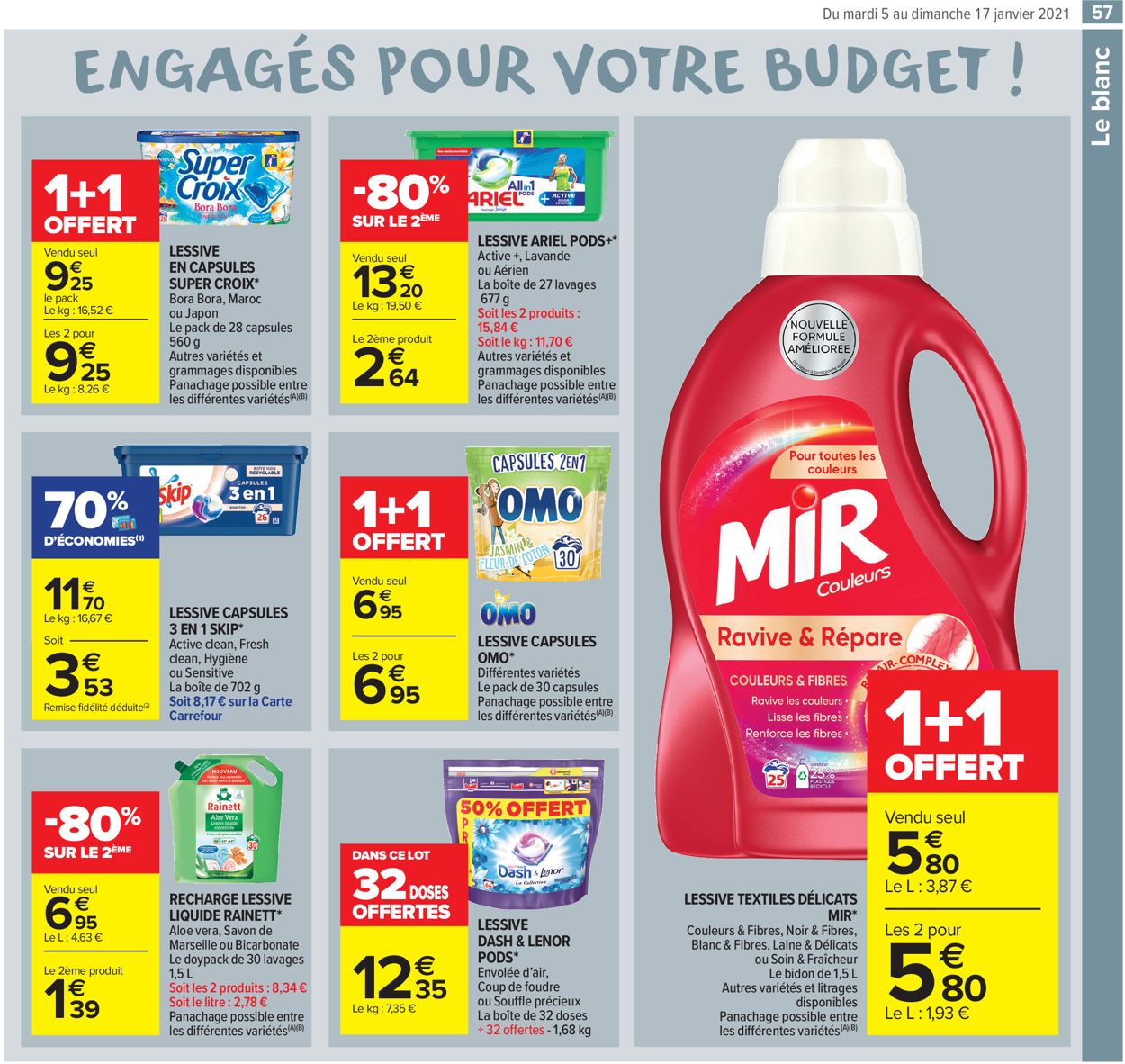 Carrefour Résolument engagés pour votre budget 2021 Catalogue - 05.01-17.01.2021 (Page 57)