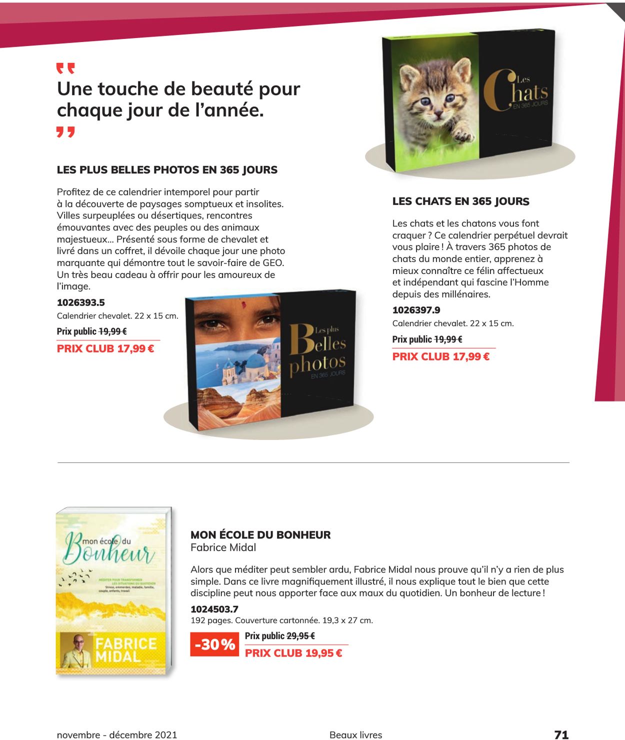 France Loisirs Catalogue - 01.11-31.12.2021 (Page 71)