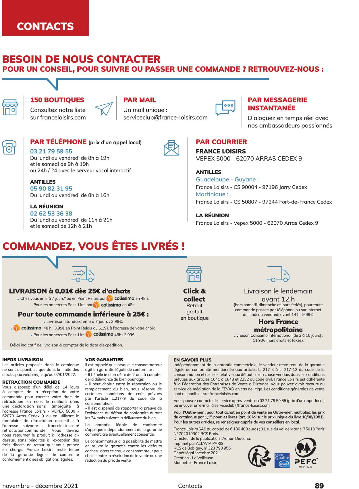 France Loisirs Catalogue - 01.11-31.12.2021 (Page 89)