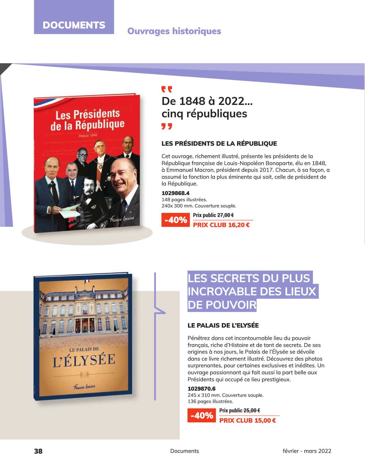 France Loisirs Catalogue - 21.02-31.03.2022 (Page 38)
