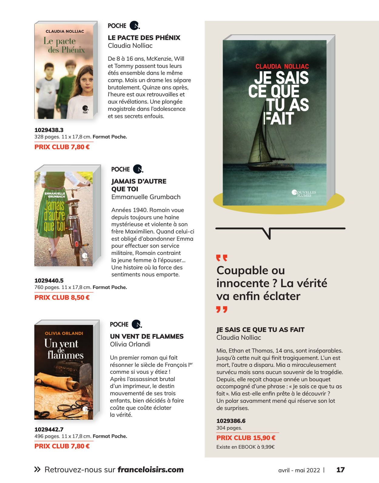 France Loisirs Catalogue - 01.04-09.06.2022 (Page 17)