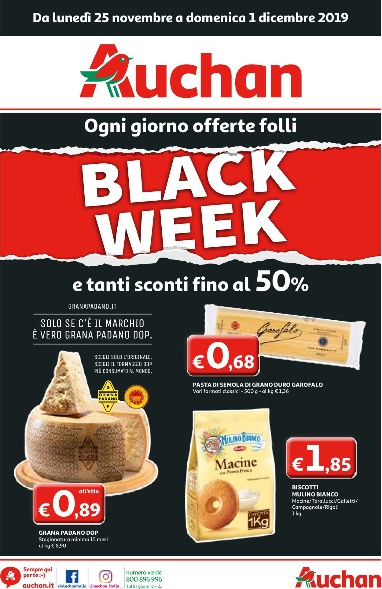 Volantino Auchan Black Friday 2019 - Offerte 25/11-01/12/2019