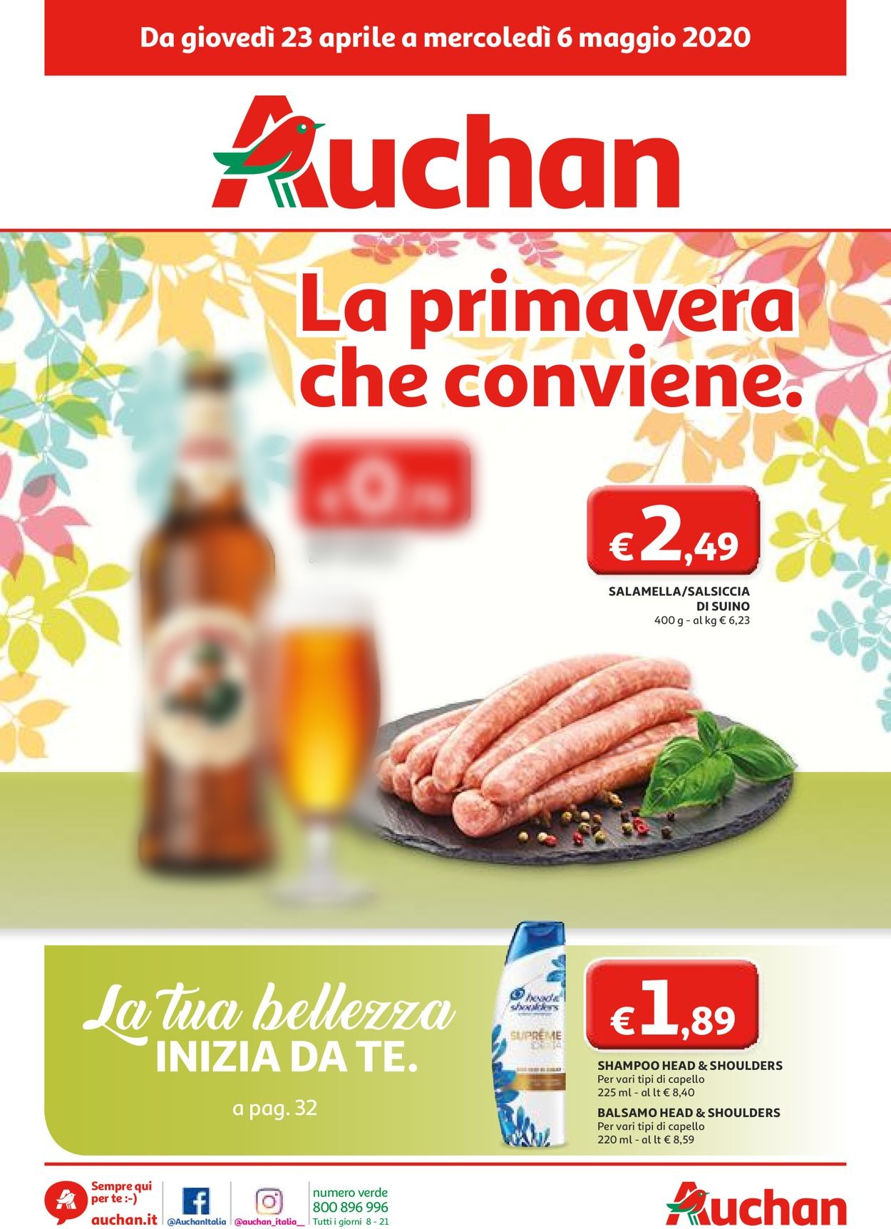 Volantino Auchan - Offerte 23/04-06/05/2020