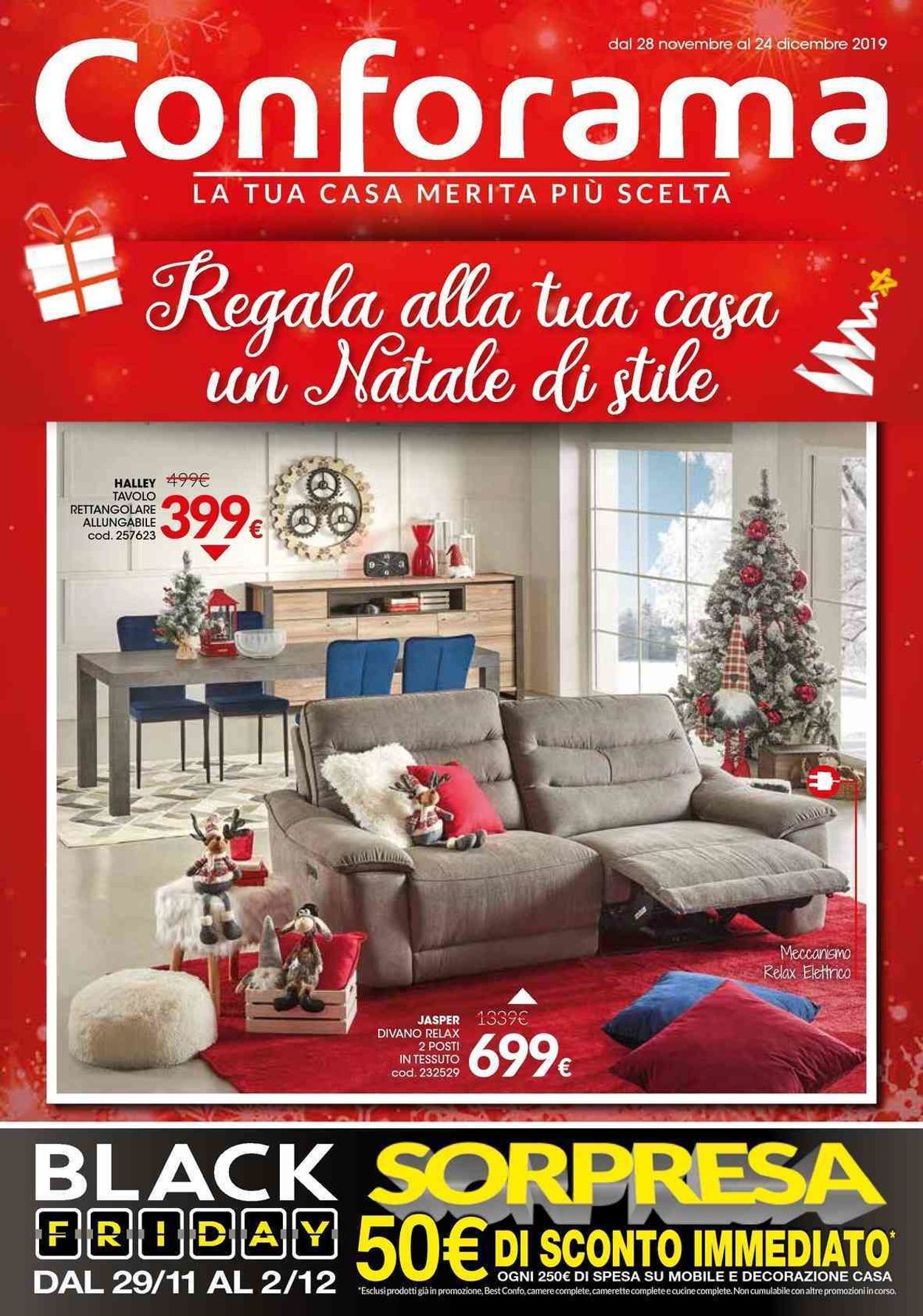 Volantino Il volantino natalizio di Conforama - Offerte 28/11-24/12/2019