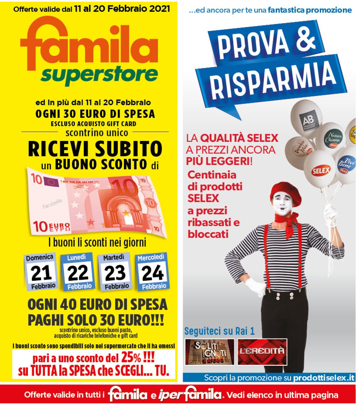 Volantino Famila Superstore - Offerte 11/02-20/02/2021