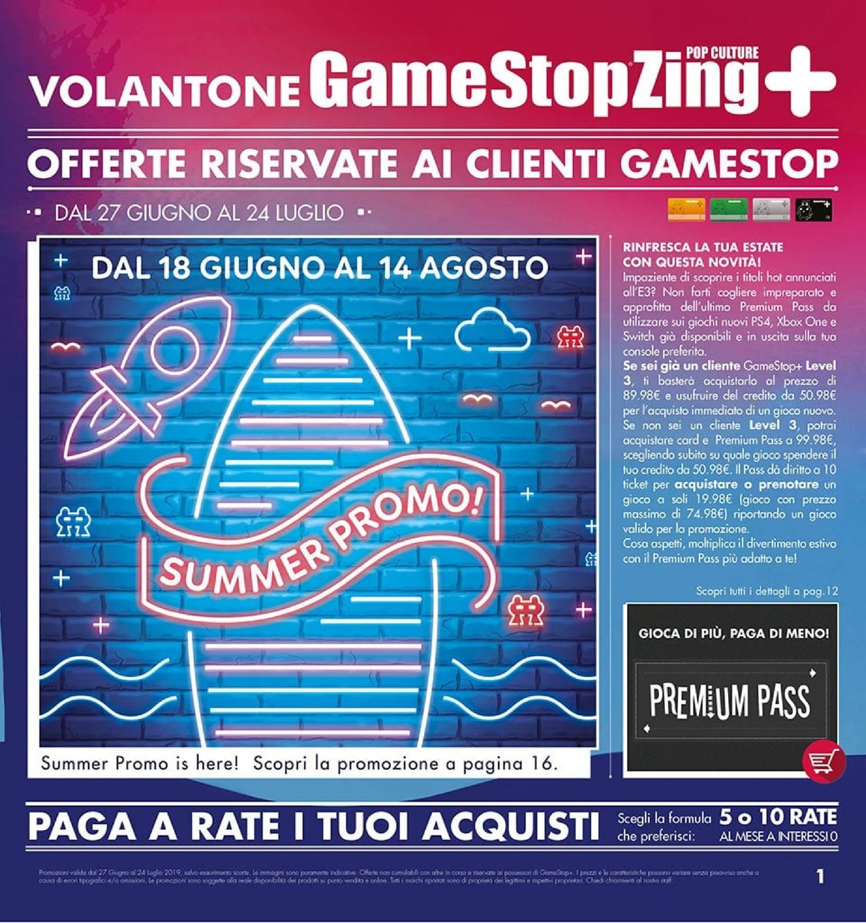 Volantino Gamestop - Offerte 27/06-24/07/2019