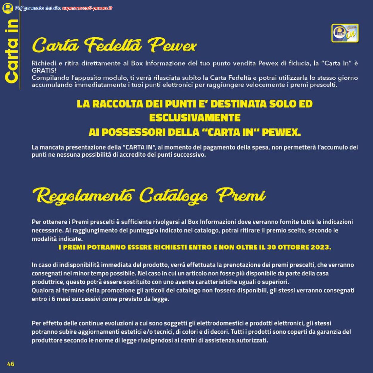 Volantino Pewex - Offerte 01/10-31/01/2023 (Pagina 46)
