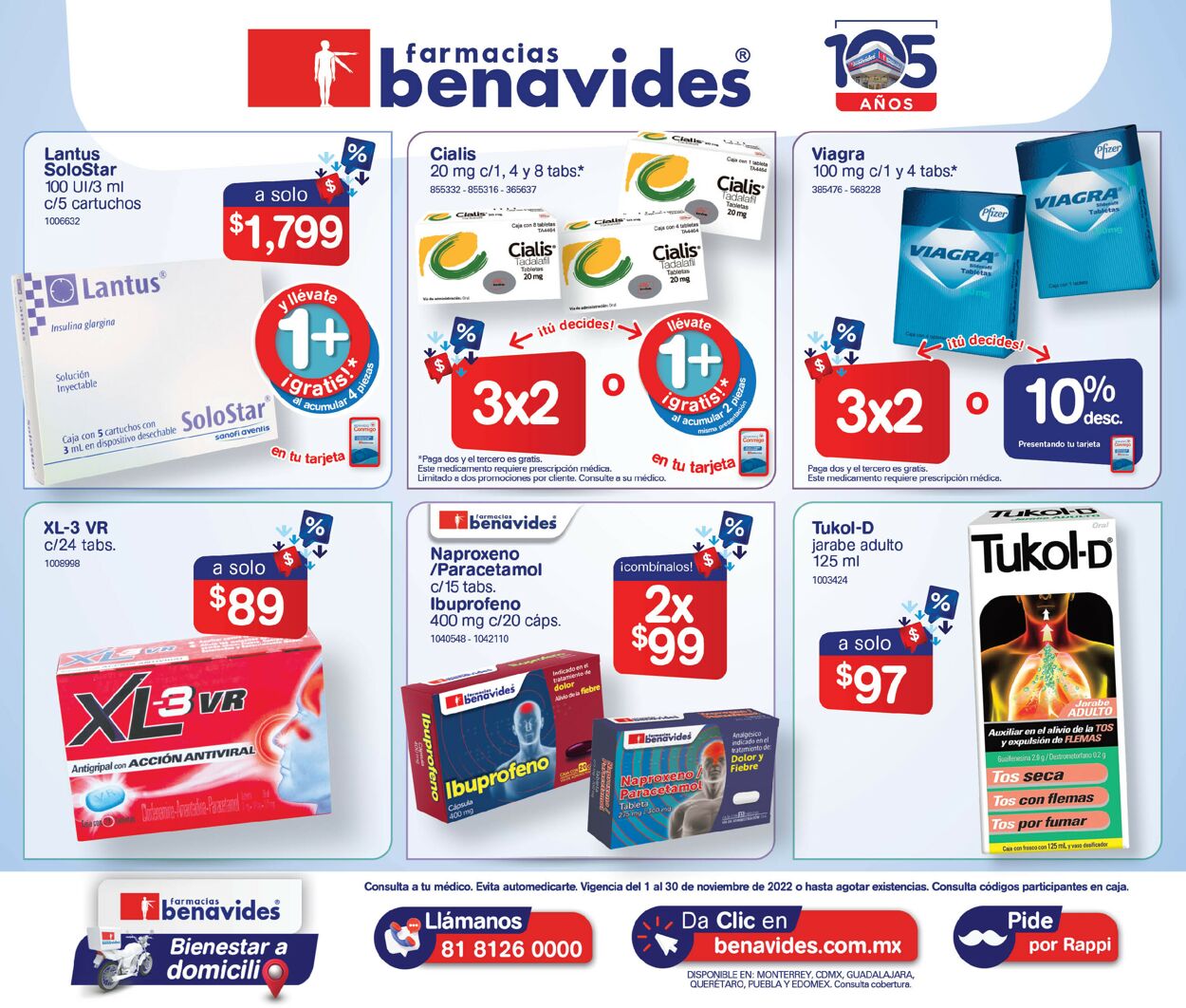 Farmacias Benavides Folleto - 01.11-09.11.2022
