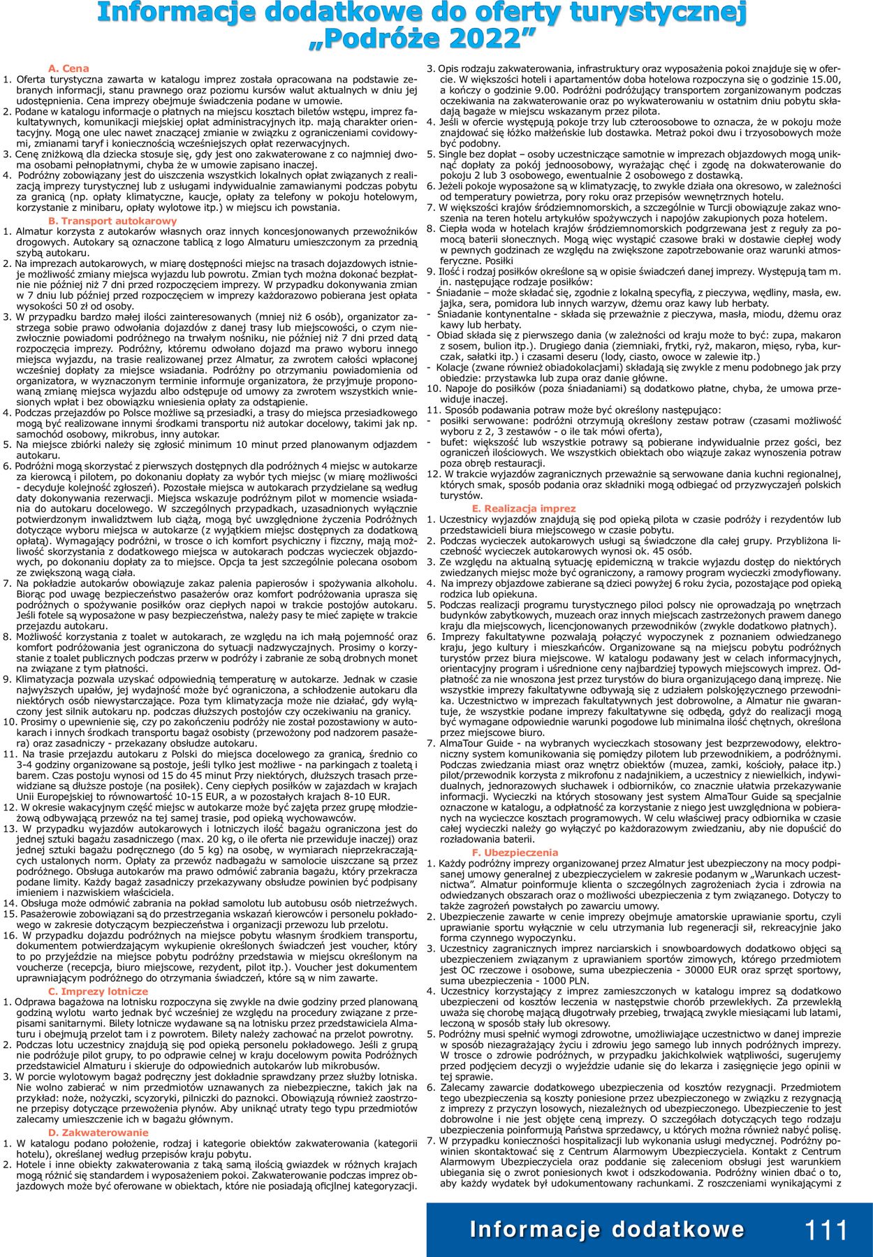 Gazetka promocyjna Almatur - 01.01-31.12.2022 (Strona 111)