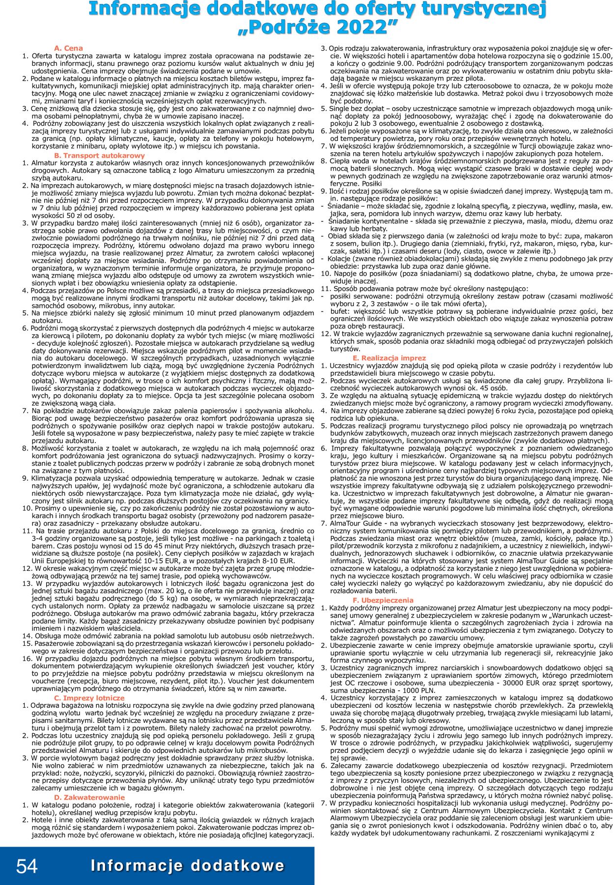 Gazetka promocyjna Almatur - 09.02-31.12.2022 (Strona 54)