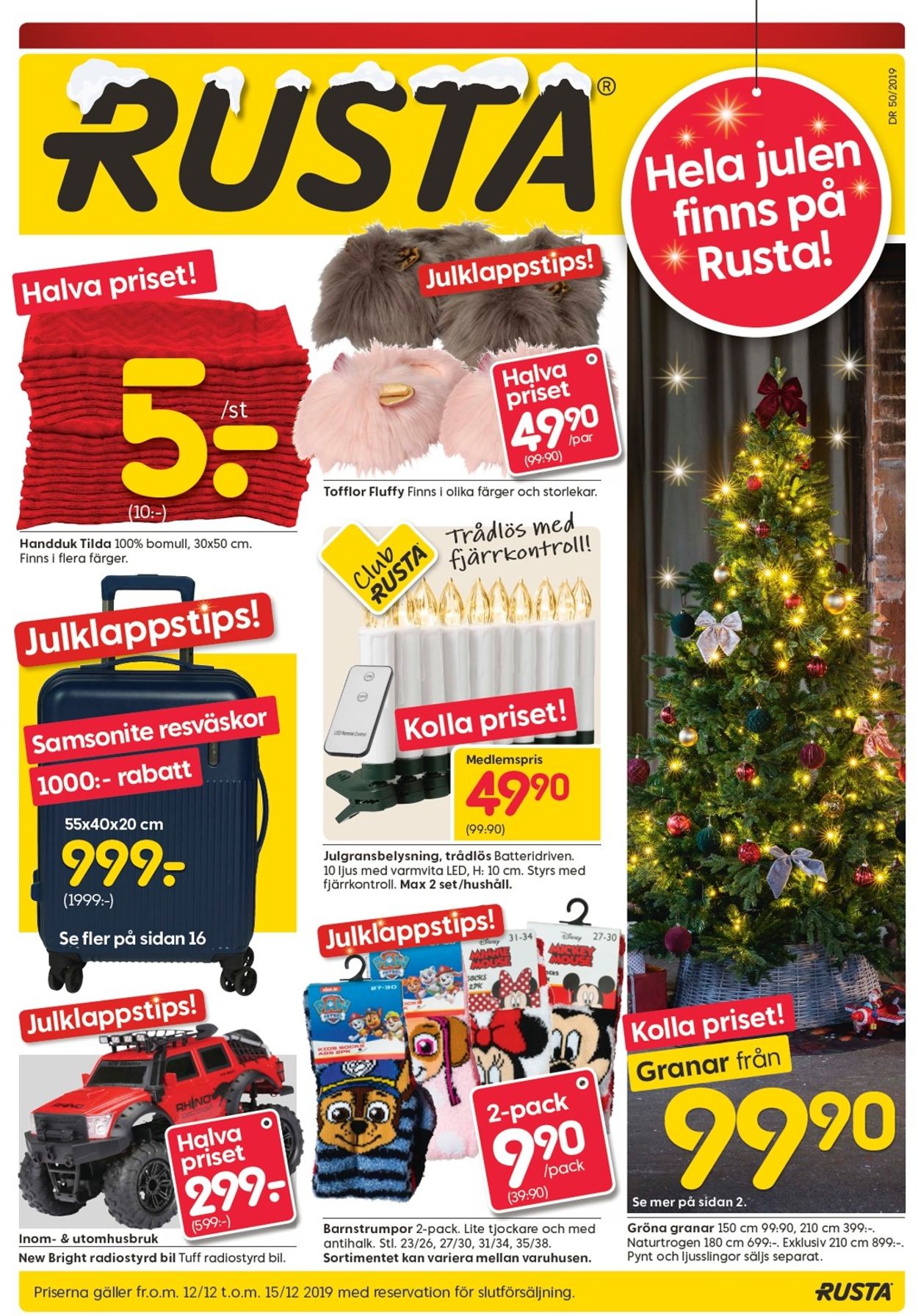Aktuell annons Rusta Julen 19/20 - Reklamblad - 12/12-15/12-2019