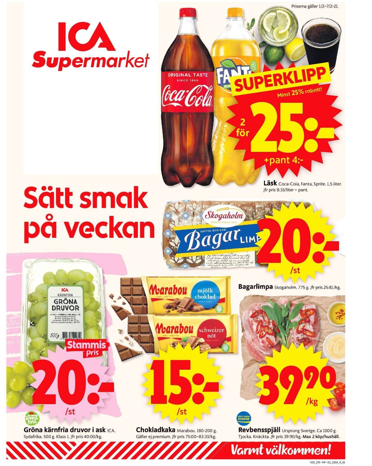 ICA Supermarket - Reklamblad - 01/02-07/02-2021