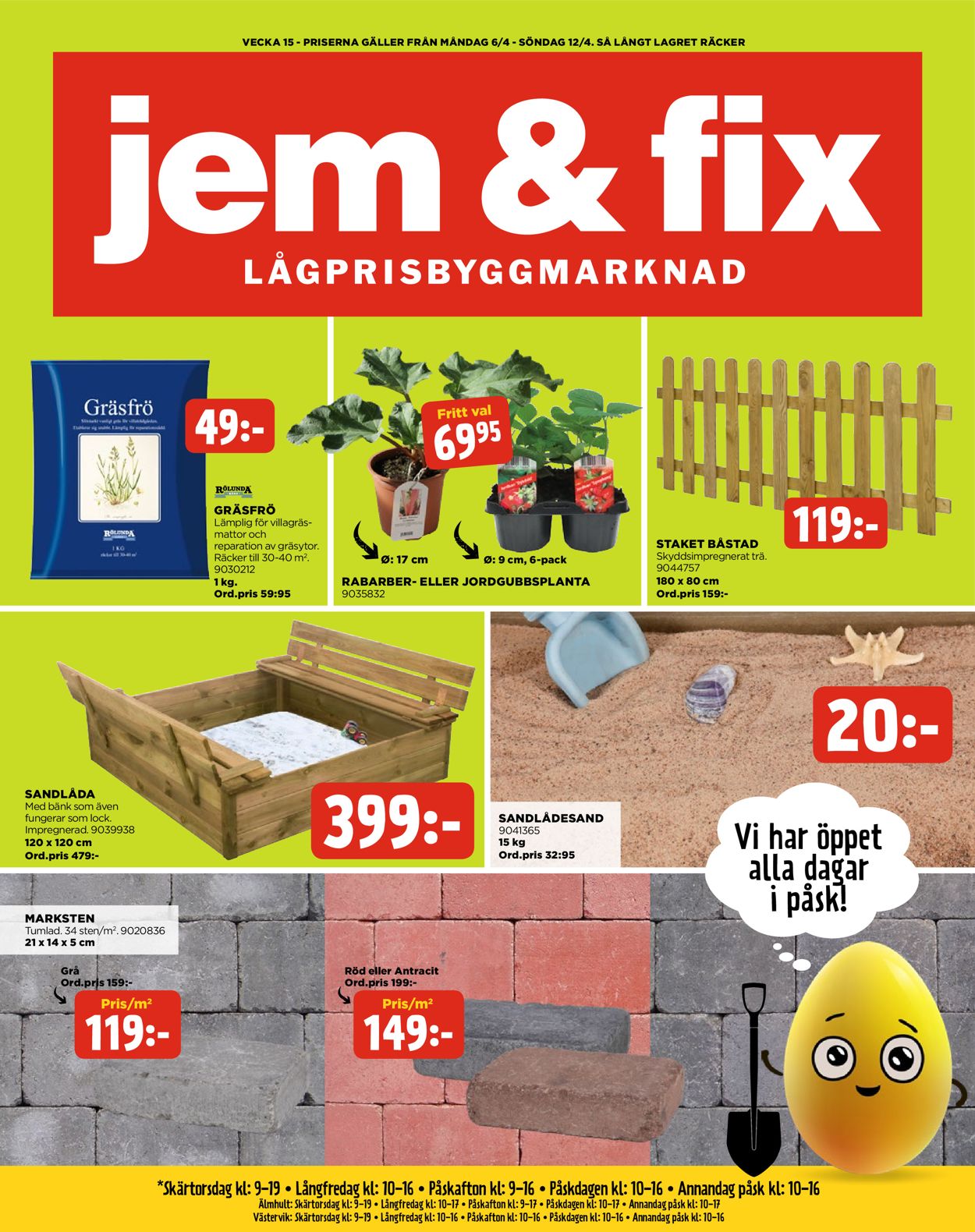 Jem & Fix - Reklamblad - 06/04-12/04-2020