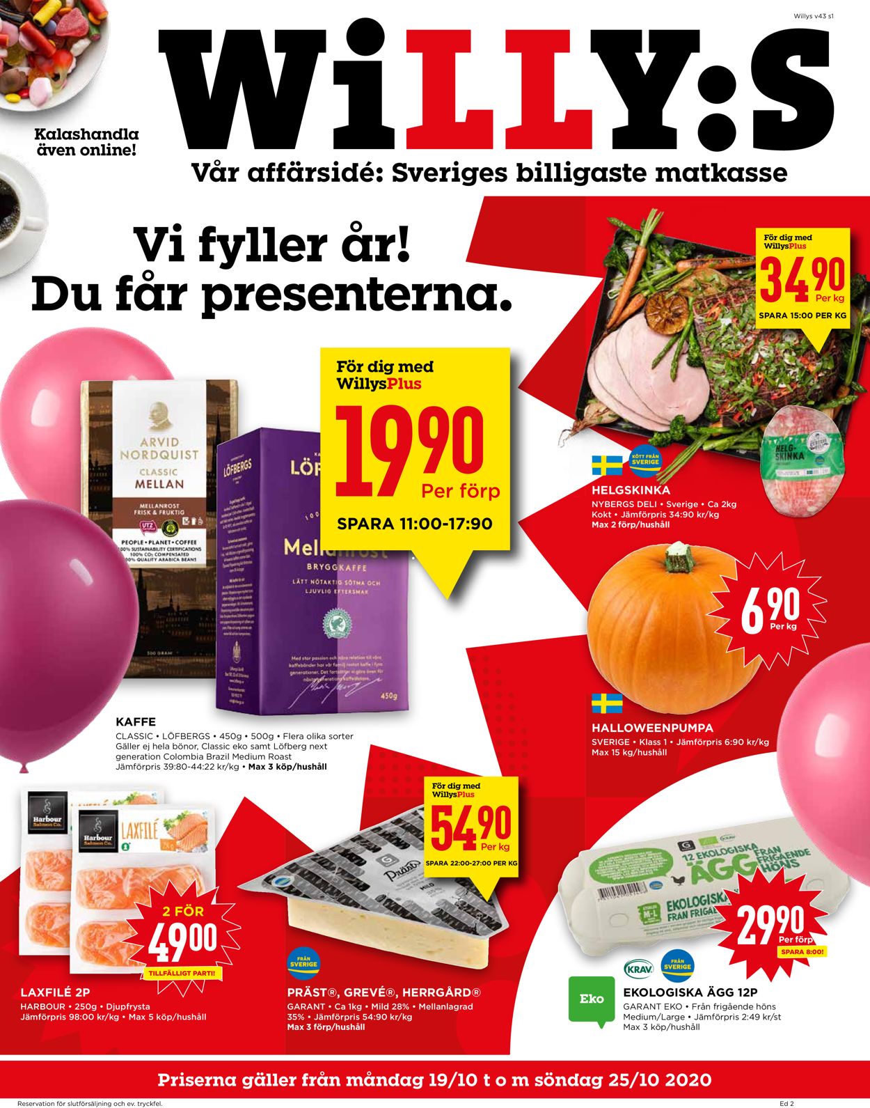 WiLLY:S - Reklamblad - 19/10-25/10-2020
