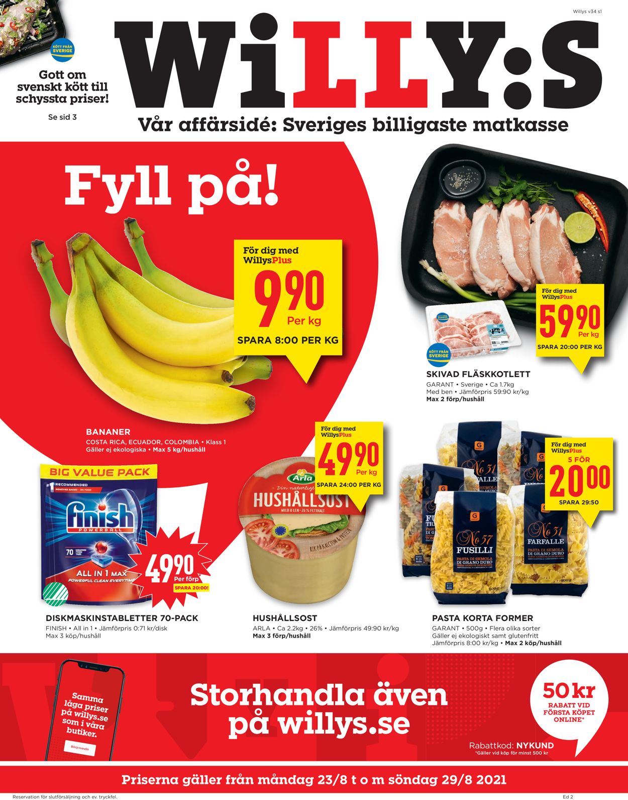 WiLLY:S - Reklamblad - 23/08-29/08-2021