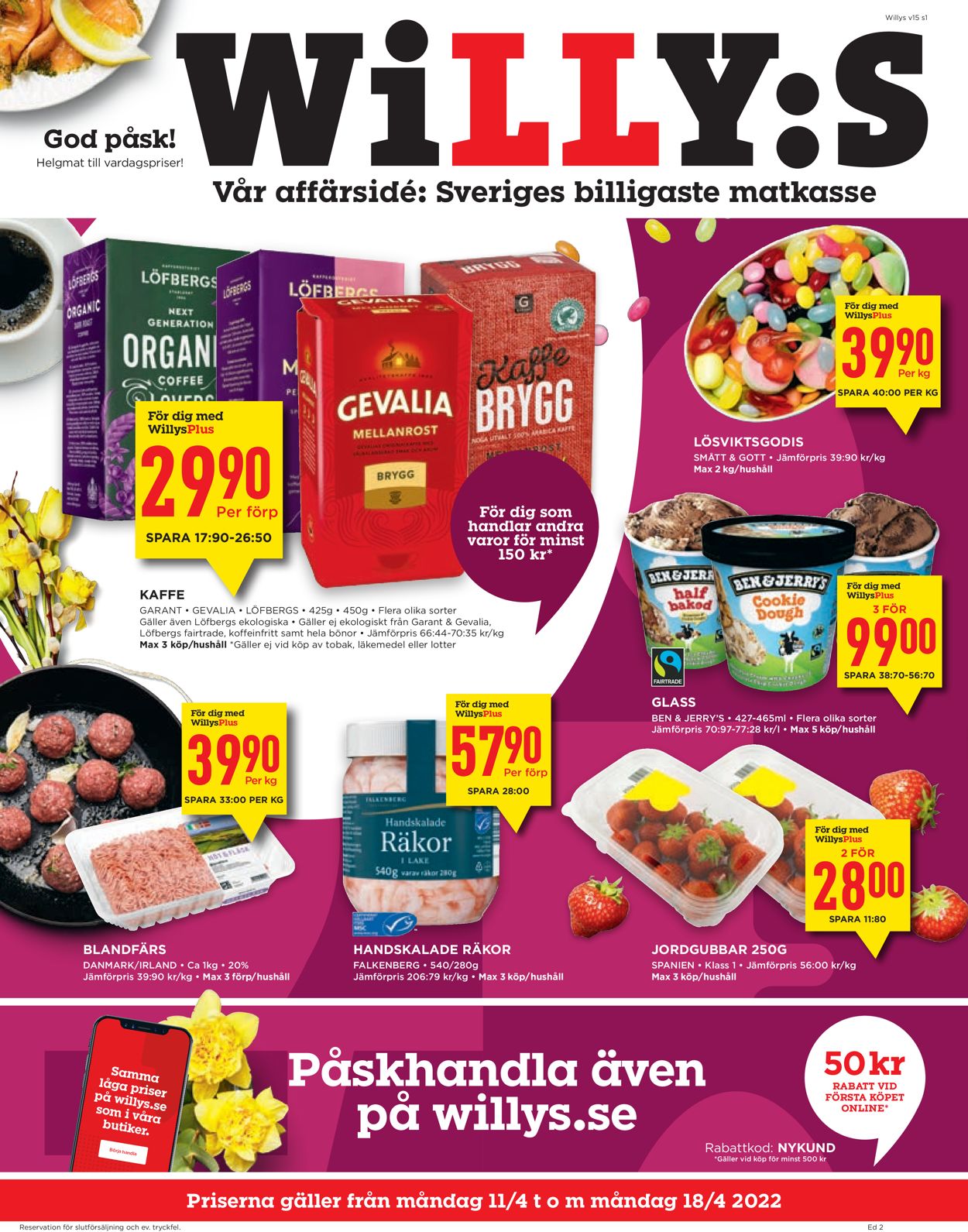 WiLLY:S - Reklamblad - 11/04-18/04-2022