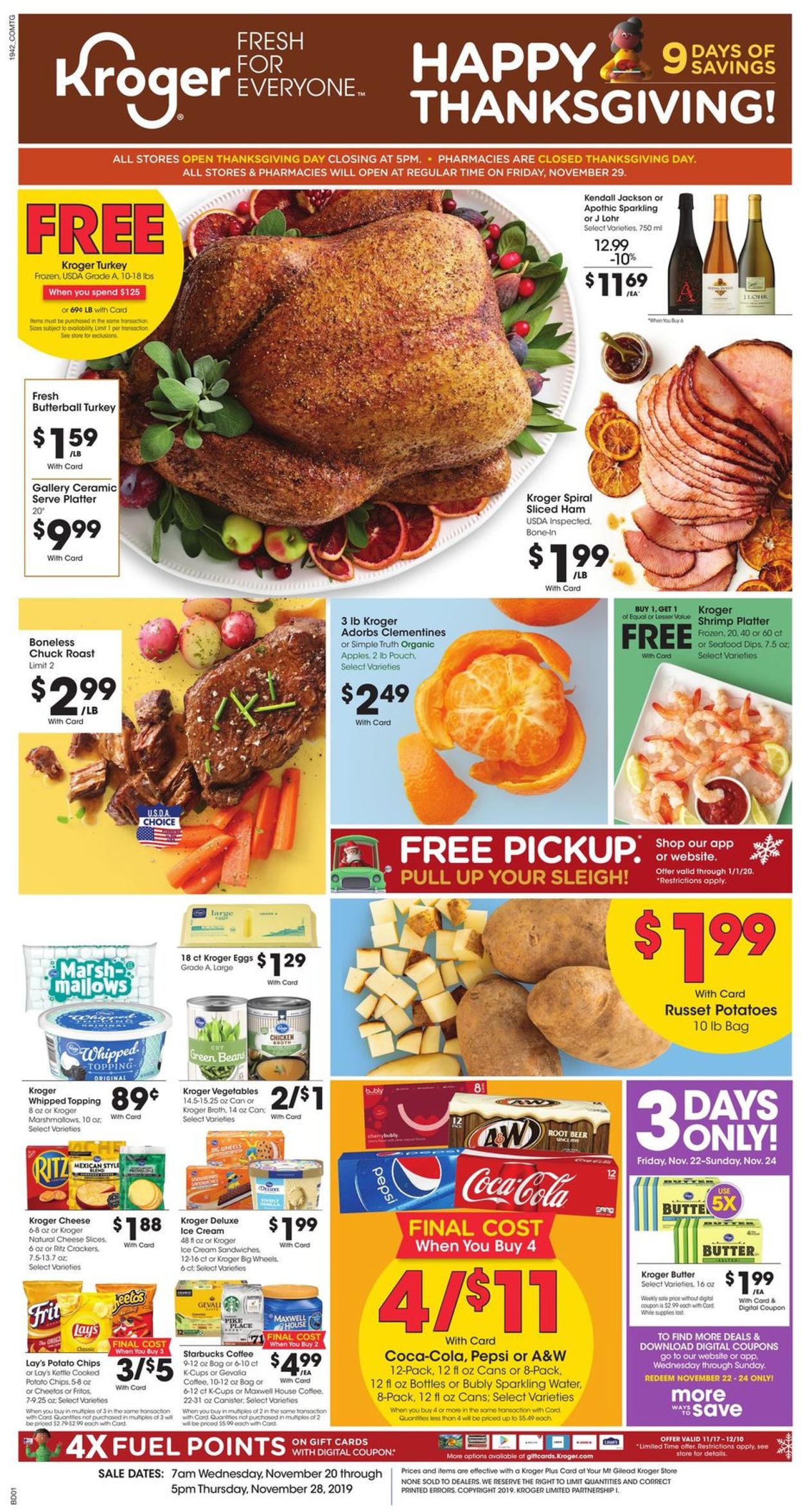 Kroger - Thanksgiving Ad 2019 Weekly Ad Circular - valid 11/20-11/28/2019